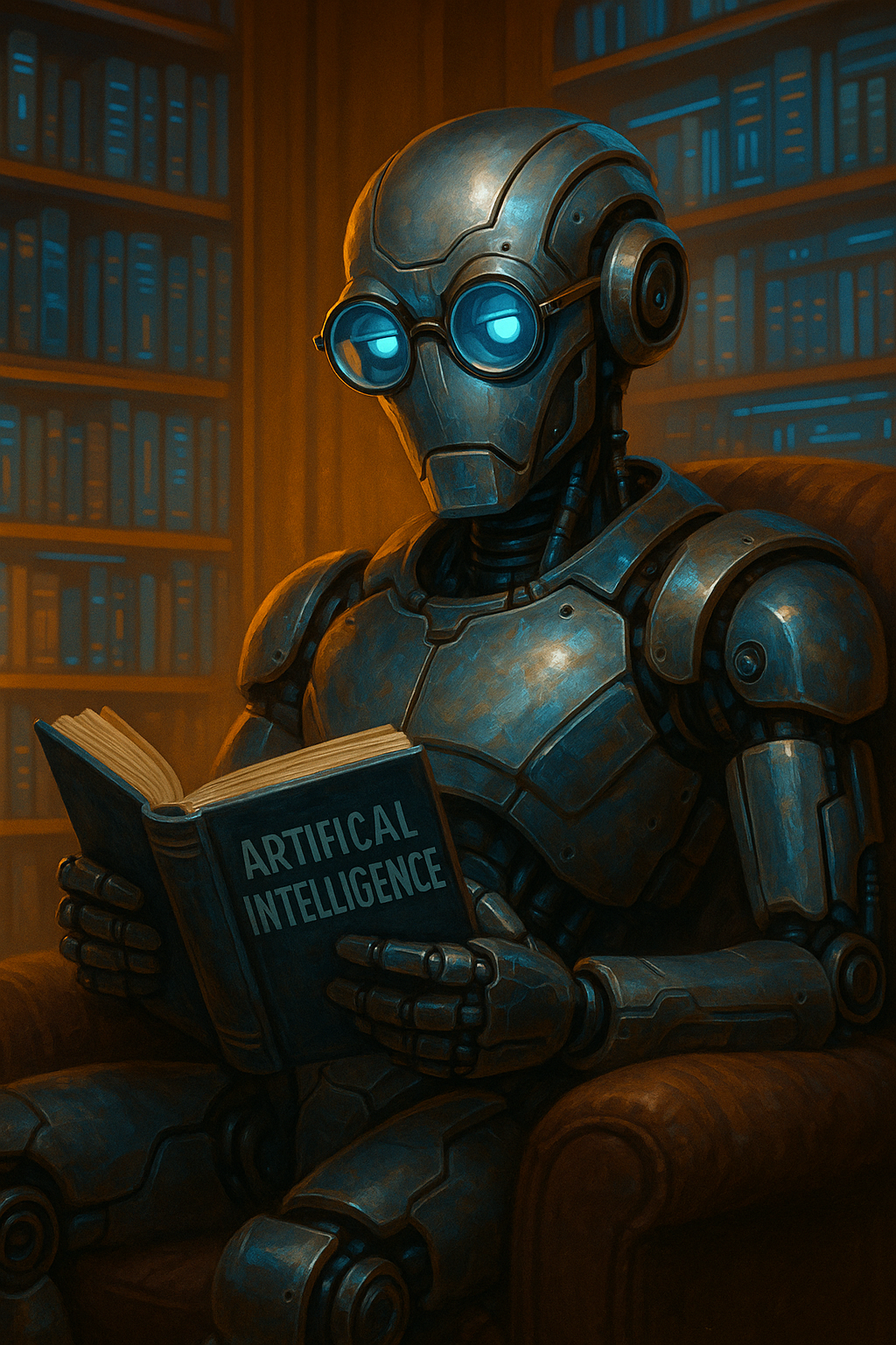 Robot reading book